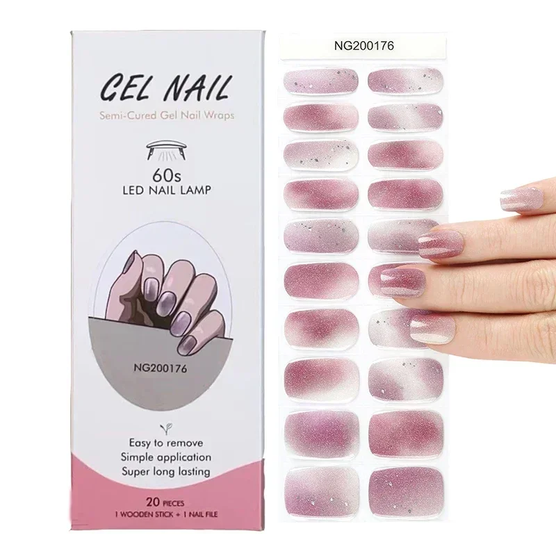 Semi-Cured Gel Nail Strips Pat - Full Cover Adhesive 评论和价格
