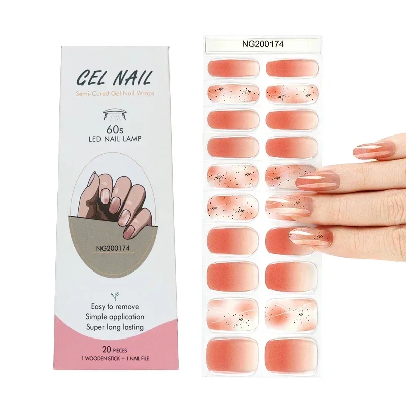 Semi-Cured Gel Nail Strips Pat - Full Cover Adhesive 评论和价格