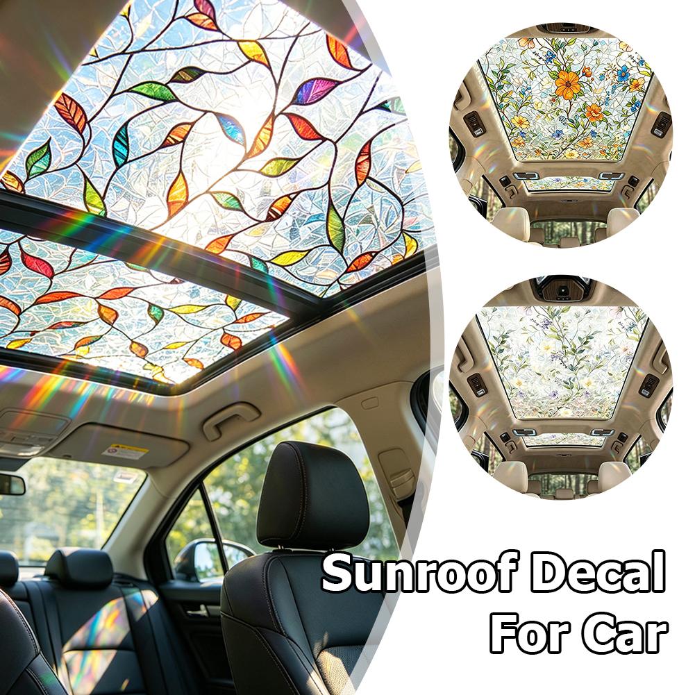 Floral Stained Glass Car Sunro - Glass Protector Auto 评论和价格