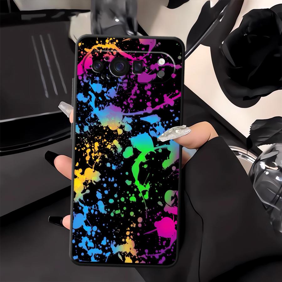 Rainbow Paint Splatters Funda  - Google Pixel 9 评论和价格