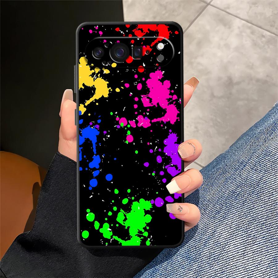 Rainbow Paint Splatters Funda  - Google Pixel 9 评论和价格