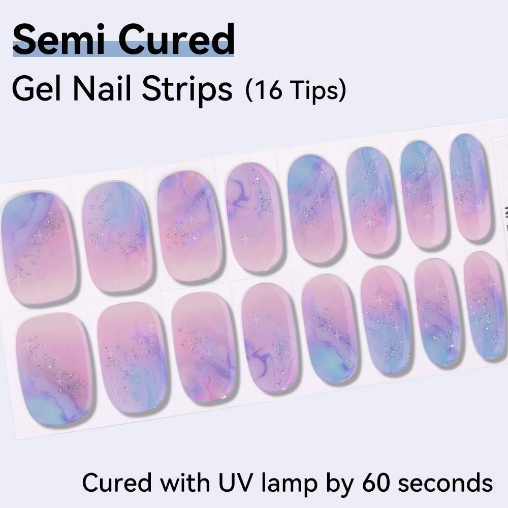 Semi-Cured Gel Nail Strips 16  - Full Cover Adhesive 评论和价格